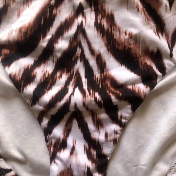 Gibson Latimer NWT  Women’s Fierce Animal Print Lines Hipster Bikini Bottoms XL - Picture 3 of 7